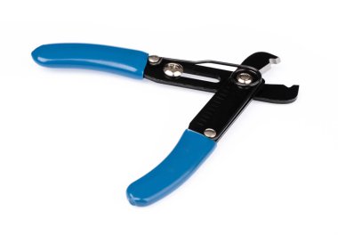 Striptizci ve kesici beyaz arkaplanda izole edildi