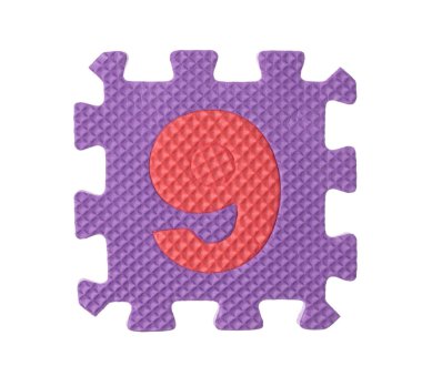 number made from EVA foam isolated on white background 