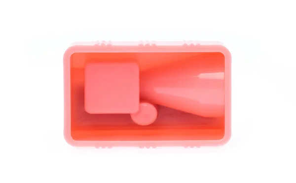 Vaaleanpunainen teroitin lyijykynä eristetty valkoisella taustalla — kuvapankkivalokuva