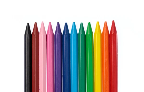 Set of Colors Crayon Wax Pencil Isolated on White Background — 图库照片