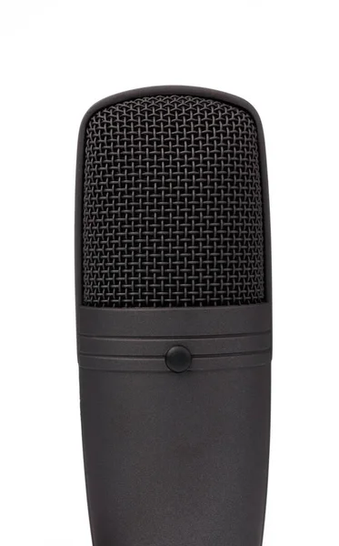 Fehér alapon izolált kondenzátor mikrofon. — Stock Fotó