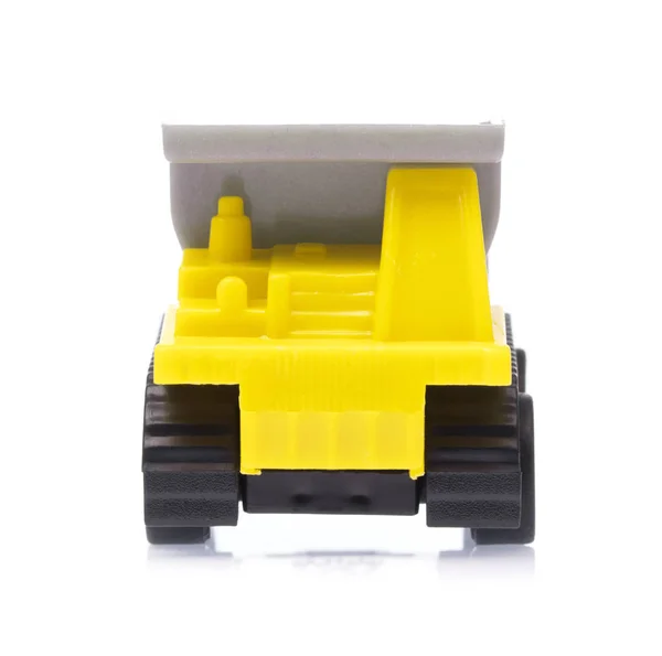Camión de basura de juguete aislado sobre fondo blanco — Foto de Stock