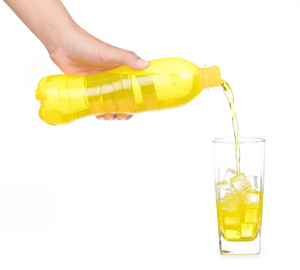 Hand pouring refreshing pineapple — Stock Photo, Image