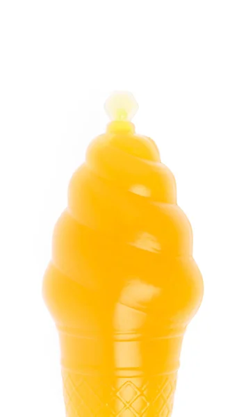 Gelei in plastic containers vorm ijs geïsoleerd op witte ba — Stockfoto