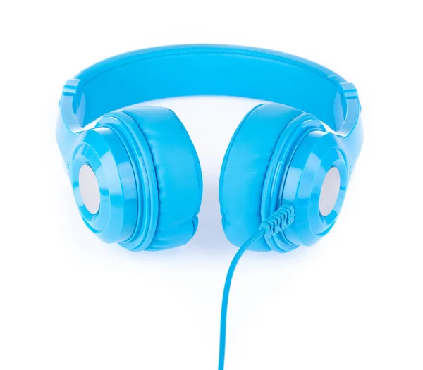 Auriculares azules aislados sobre fondo blanco — Foto de Stock