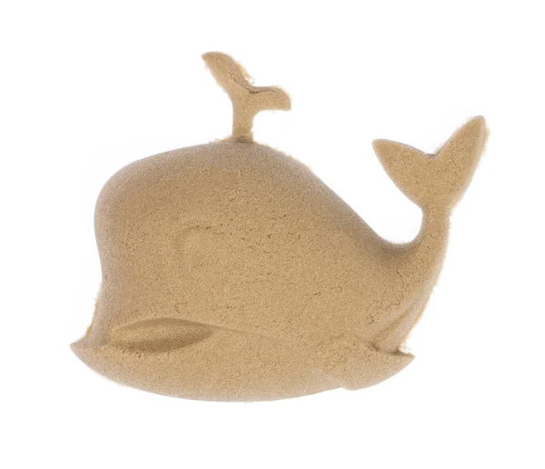 Zand Beeldhouwkunst van een animall geïsoleerd op witte achtergrond — Stockfoto