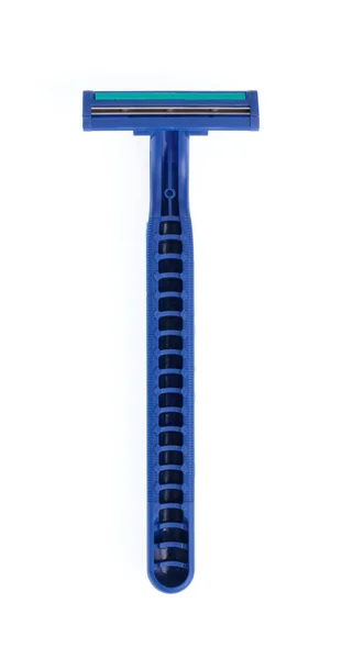 白い背景に隔離されたシェービングカミソリの青 — ストック写真
