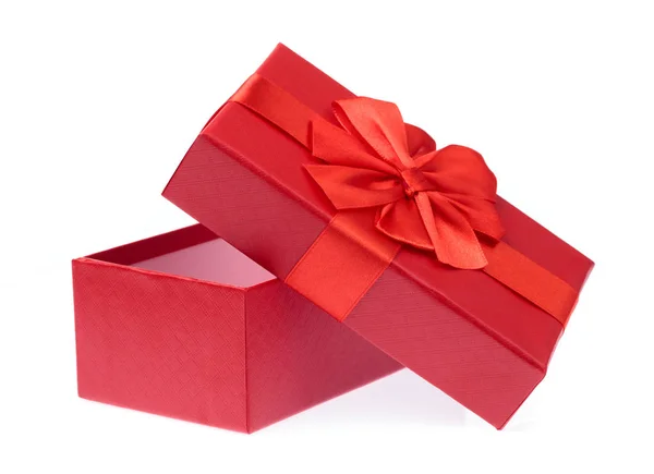 Red gift box concept Christmas and New Year's isolated on white — 图库照片