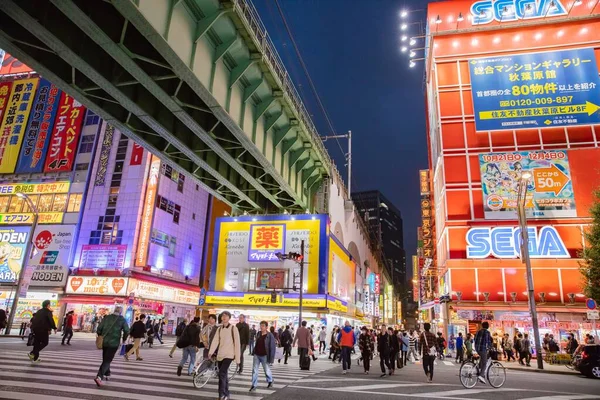 JAPAN - October 22, 2016: People and Tourist at Akihabara shoppi — Stockfoto