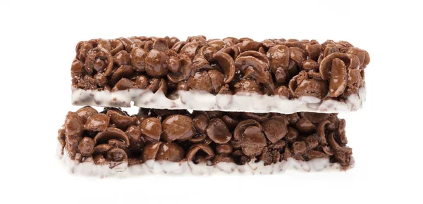 Schokolade Müsliriegel isoliert auf weißem Hintergrund — Stockfoto
