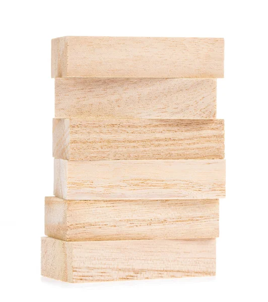 Blocco di legno isolato su sfondo bianco — Foto Stock