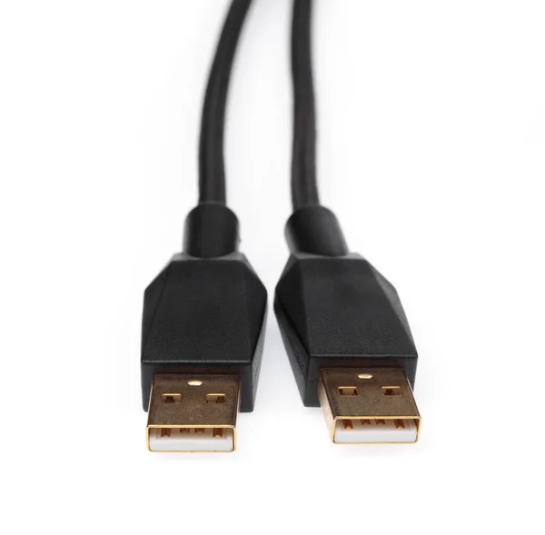 Câbles micro USB Connecteurs, prises pour PC isolés sur ba blanc — Photo