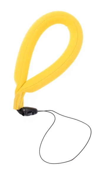 Amarelo lida com câmera isolada no fundo branco — Fotografia de Stock