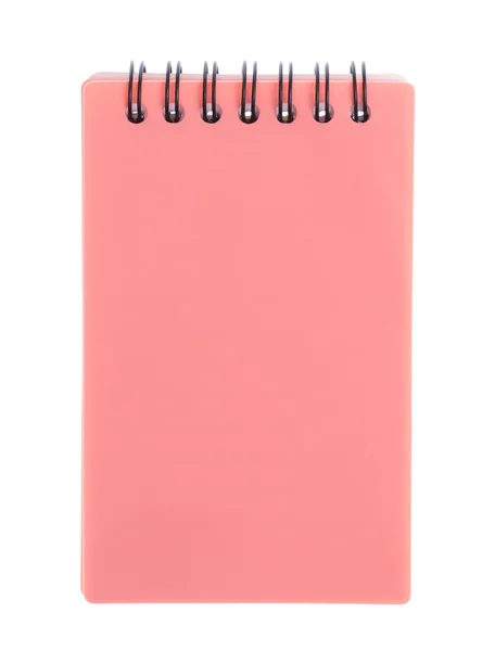 Cuaderno rosa aislado sobre fondo blanco — Foto de Stock