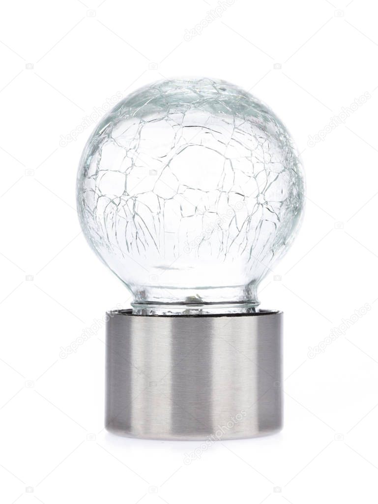 glass ball lamp isolated on white background