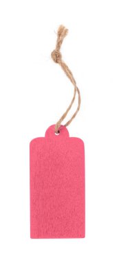 Tahta boş isim etiketi beyaz arkaplanda izole edildi