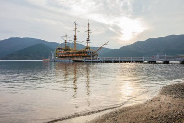 JAPAN - October 21, 2016: Pirate cruise ship (kaizokusen) over H