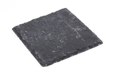 black stone empty rectangular, square dish isolated on white bac