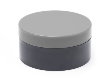 plastic container for makeup isolated on white background