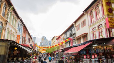 SINGAPORE - FEBRUARY 18, 2017: Chinatown with buildings, restaur