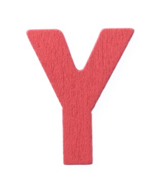 Alphabet wood of texture tree isolated on white background