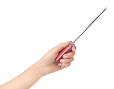 Beyaz b 'de izole edilmiş güç tornavidasını ölçüyorum.