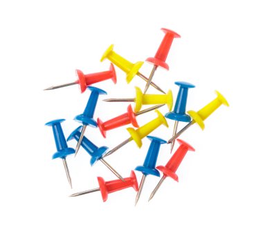 Beyaz arka plan üzerinde izole itme pimleri.