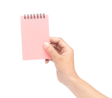 Beyaz bir arkaplanda el ele tutuşma defteri.