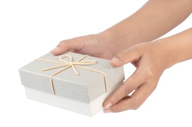 Beyaz arka planda izole edilmiş Güzel Hediye Kutusu