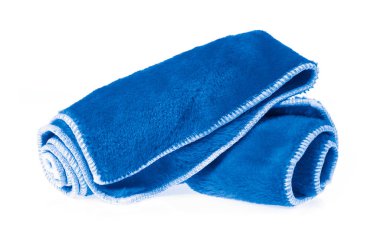 Blue wipes microfiber isolated on whitebackground