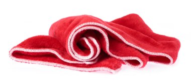 Red wipes microfiber isolated on whitebackground