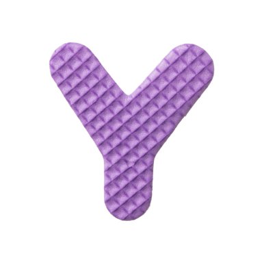 alphabet Y made from EVA foam isolated on white background