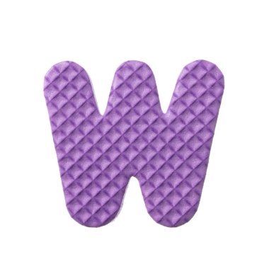 alphabet W made from EVA foam isolated on white background