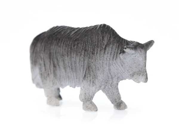 Forest buffalo plastic toy for kids isolated on white backgroun — 图库照片