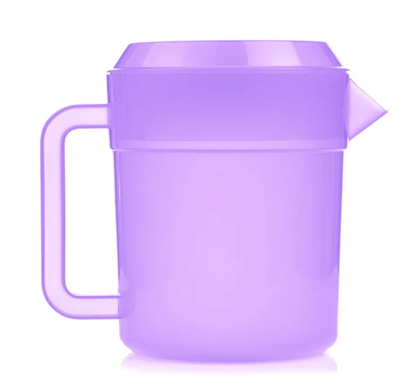 在白色背景上隔离的紫色塑料瓶 — 图库照片