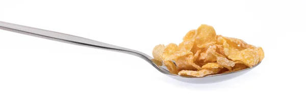 Cereal on spoon isolated on white background. — Stok fotoğraf