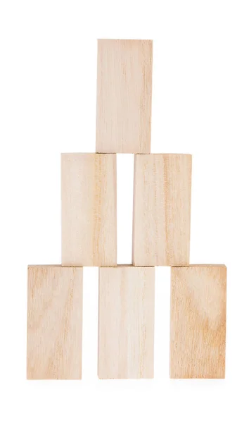 Wooden block isolated on white background — Stock Photo, Image
