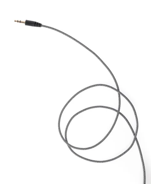 Audio kabel izolovaný na bílém pozadí. — Stock fotografie