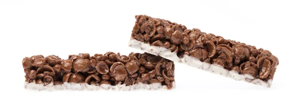 Chocolate Cereal Bar isolado em fundo branco — Fotografia de Stock