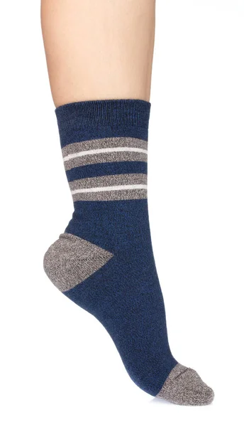 Socken Sport an den Füßen isoliert auf weißem Hintergrund. — Stockfoto
