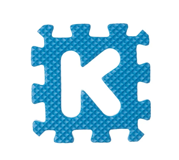 Alphabet K made from EVA foam isolated on white background — Stockfoto
