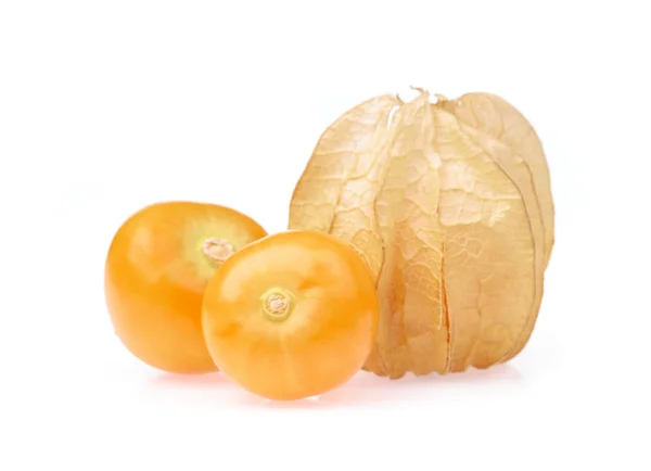 Cut of Cape gooseberry isolated on white background — Stock Photo, Image