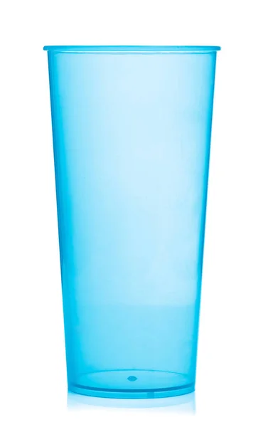 Empty plastic glass isolated on white background — Stock Photo, Image