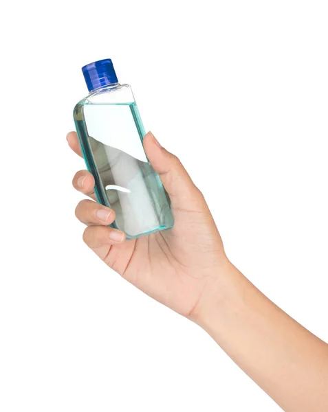Hand holding Skin toner isolated on white background — Stock Photo, Image