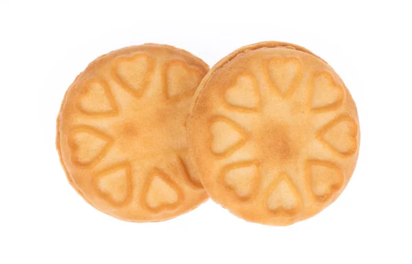 Srdce máslo sušenky izolované na bílém pozadí — Stock fotografie