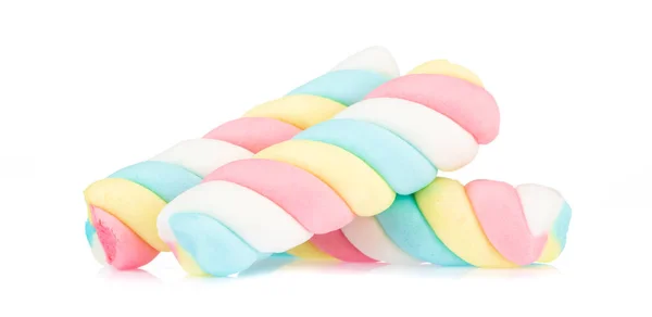 Marshmallows coloridos isolados no fundo branco — Fotografia de Stock