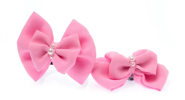 Волосы галстук-бабочка розовый на белом фоне — стоковое фото