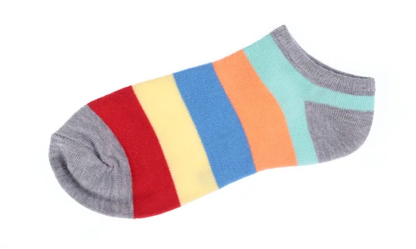 Cute of colorful socks isolated on white background — Stock Photo, Image