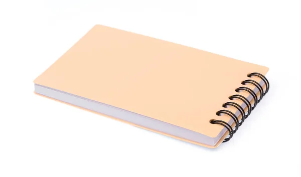 Πορτοκαλί σημειωματάριο απομονωμένο σε λευκό φόντο — Φωτογραφία Αρχείου