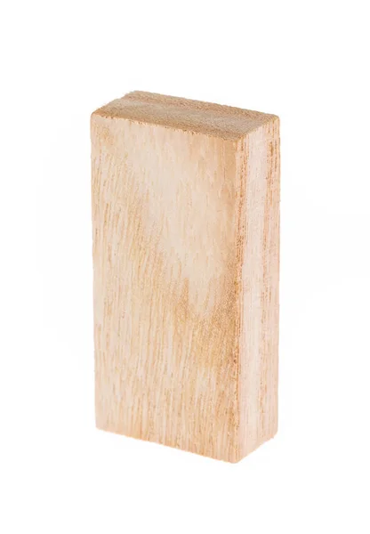 Bloque de madera aislado sobre fondo blanco — Foto de Stock